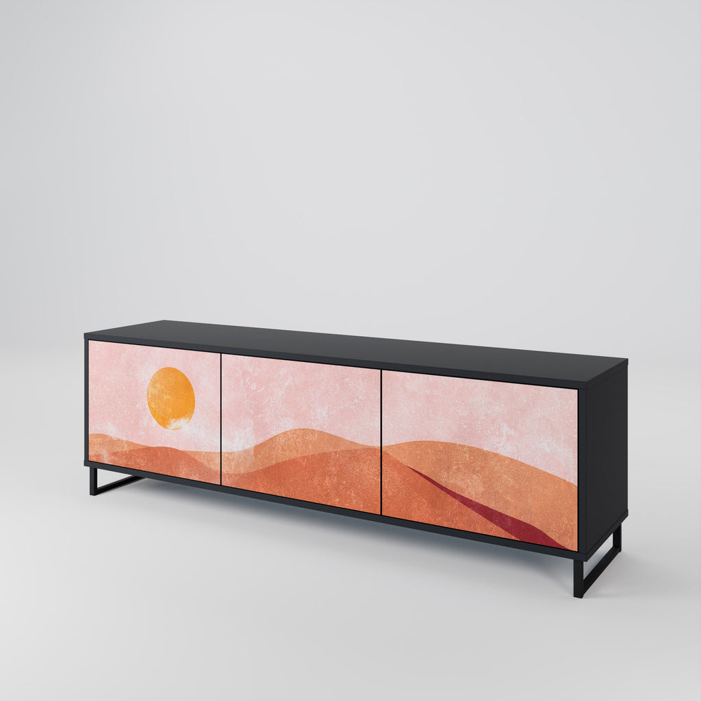 LUMINOUS SUNLIGHT TV-Lowboard mit 3 Türen in Schwarz