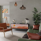 LUMINOUS SUNLIGHT TV-Lowboard mit 3 Türen in Schwarz