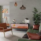 LUMINOUS SUNLIGHT TV-Lowboard mit 3 Türen in Schwarz