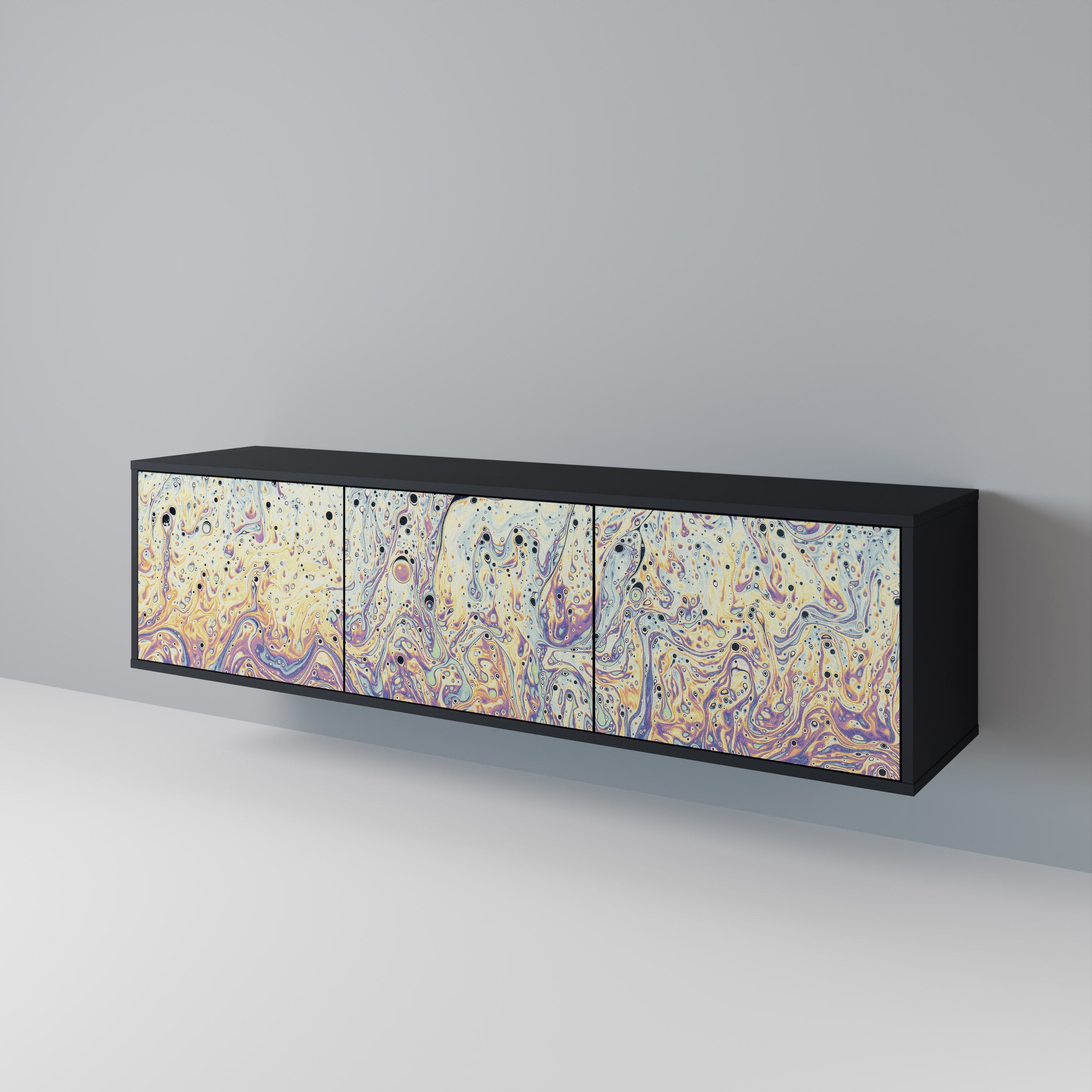 MOSAIC OF COLORS TV-Lowboard mit 3 Türen in Schwarz
