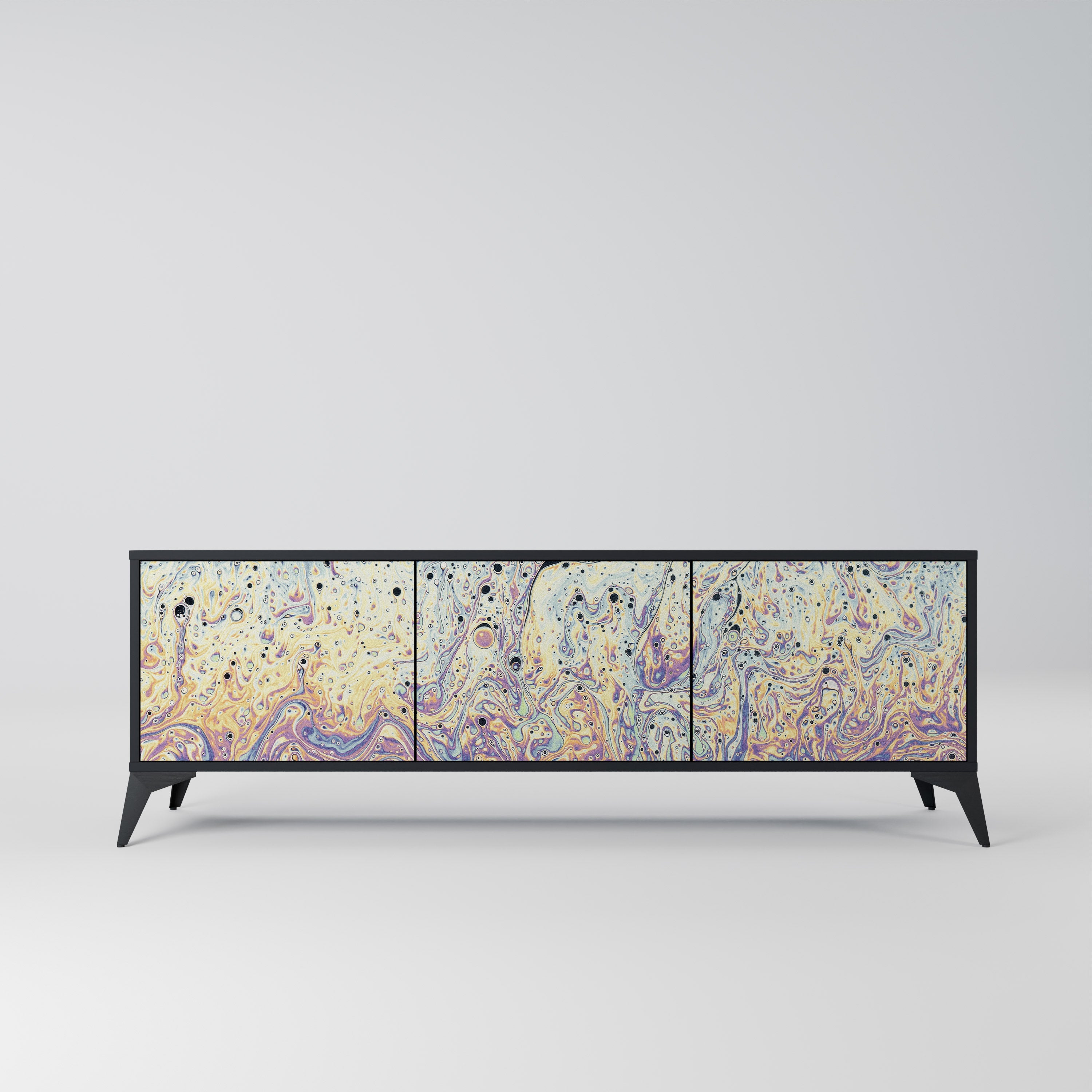 MOSAIC OF COLORS TV-Lowboard mit 3 Türen in Schwarz