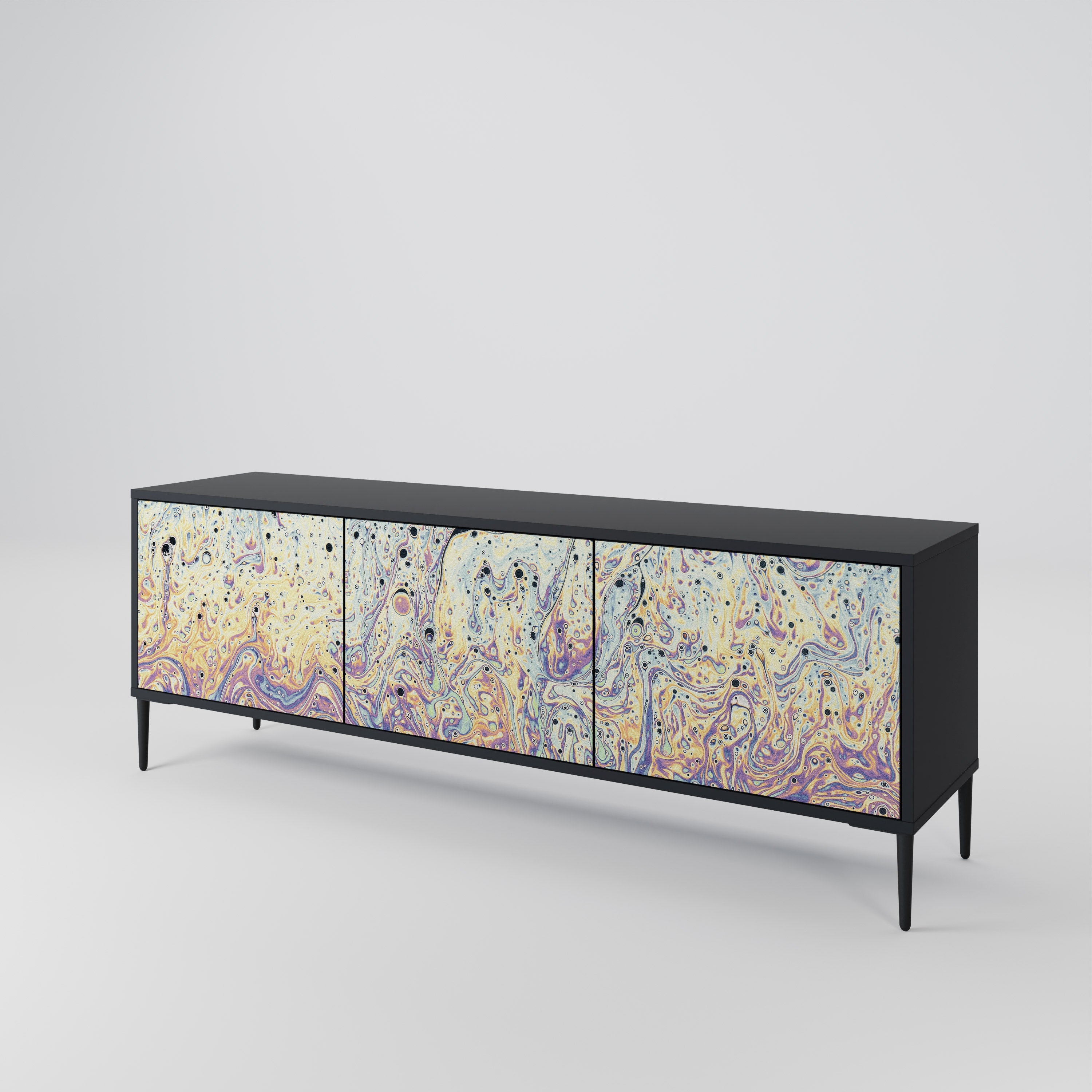 MOSAIC OF COLORS TV-Lowboard mit 3 Türen in Schwarz