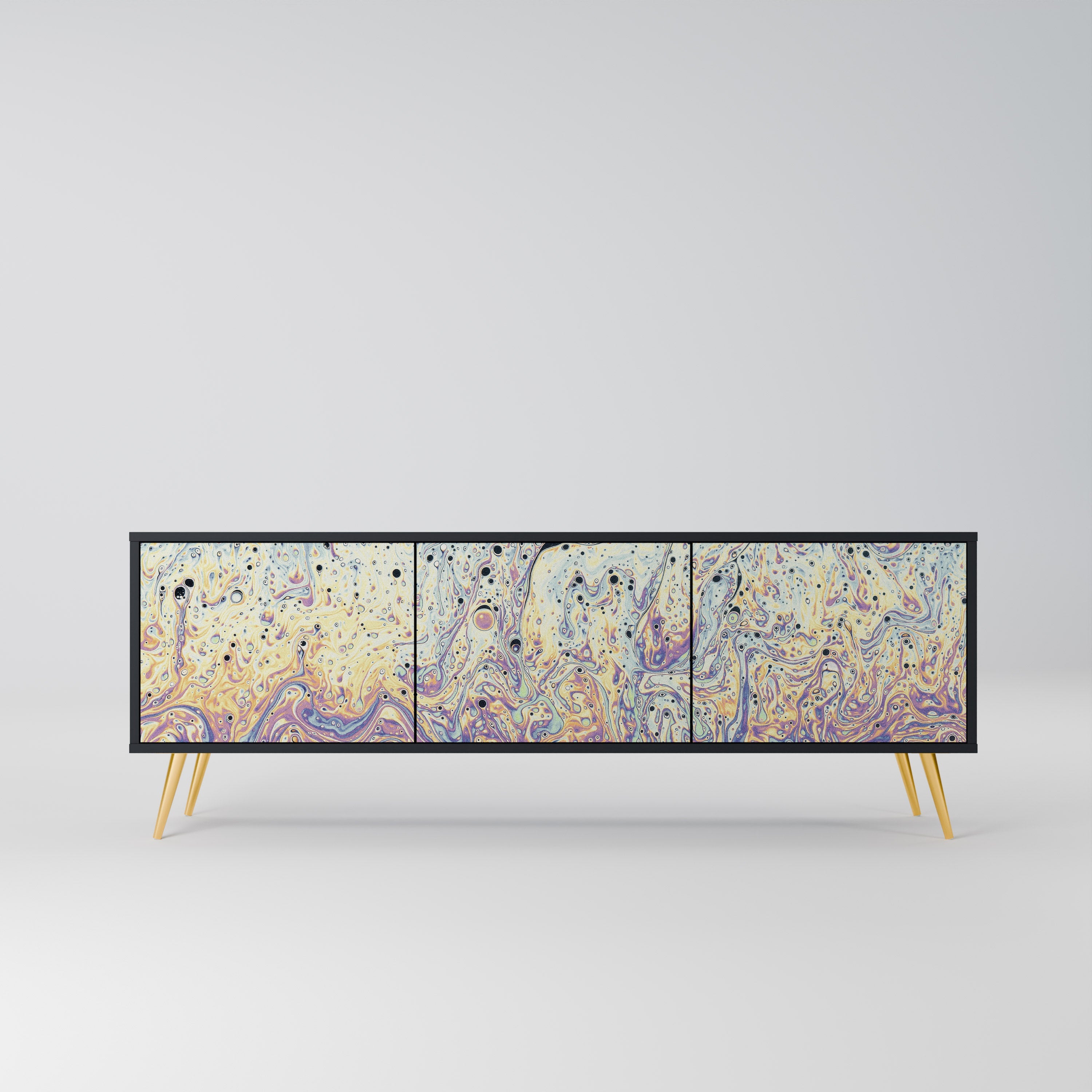 MOSAIC OF COLORS TV-Lowboard mit 3 Türen in Schwarz