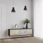 MOSAIC OF COLORS TV-Lowboard mit 3 Türen in Schwarz