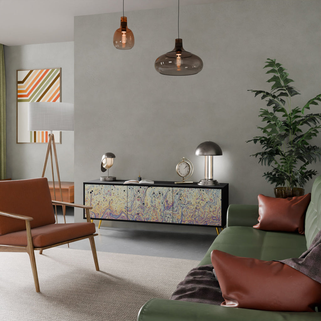 MOSAIC OF COLORS TV-Lowboard mit 3 Türen in Schwarz