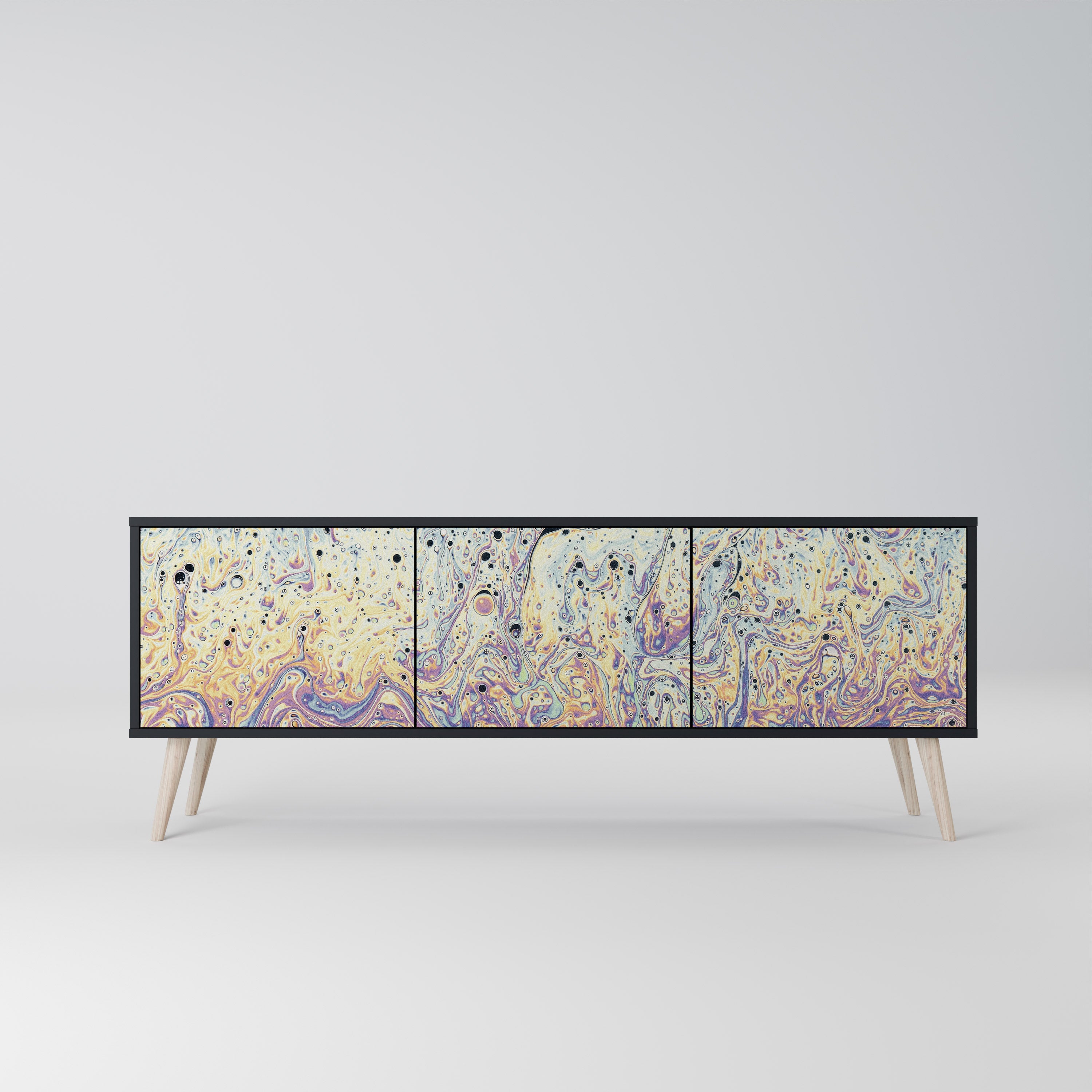 MOSAIC OF COLORS TV-Lowboard mit 3 Türen in Schwarz