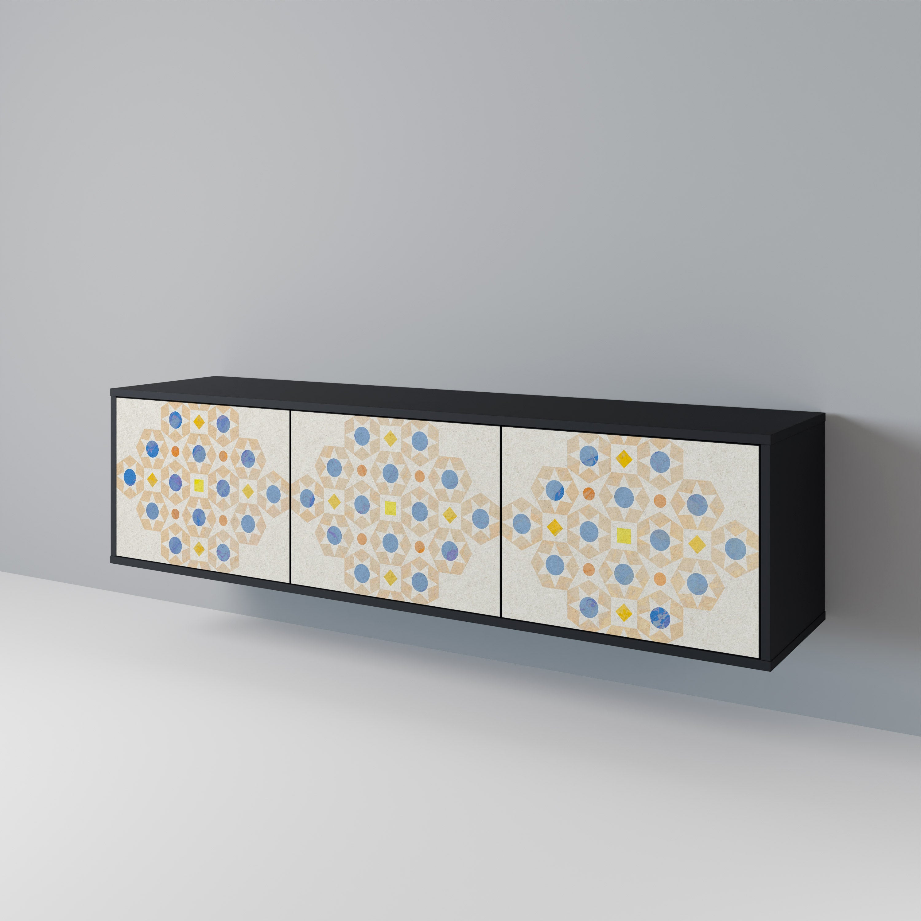 PATTERNED PRISM 3-Door TV Cabinet