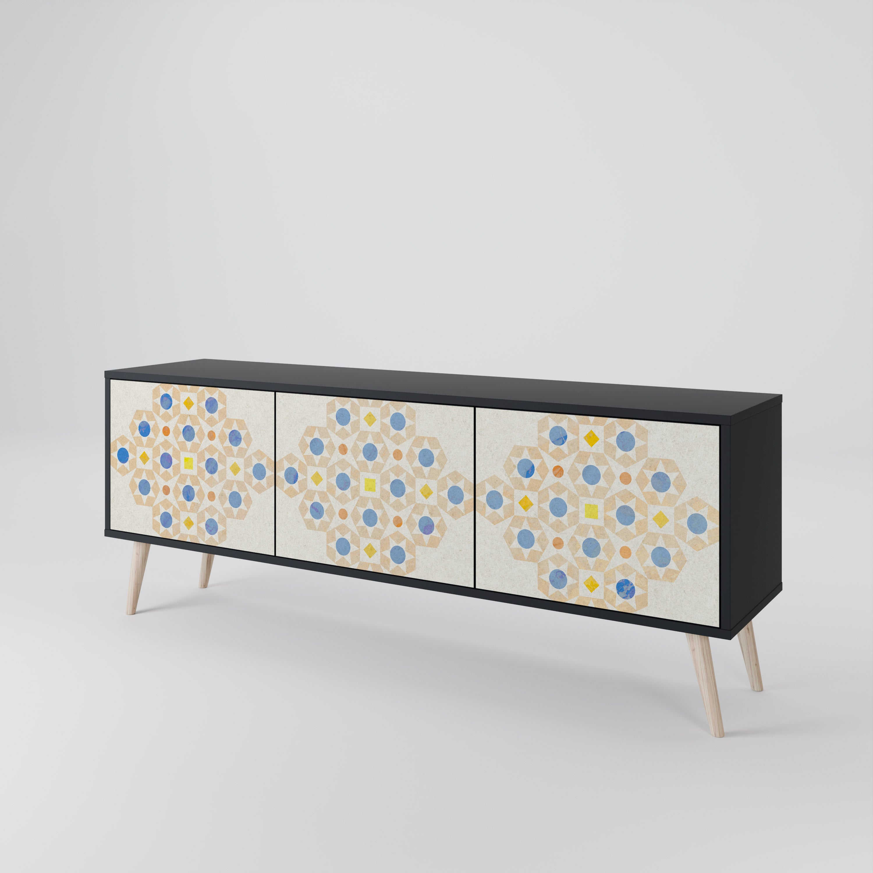 PATTERNED PRISM 3-Door TV Cabinet