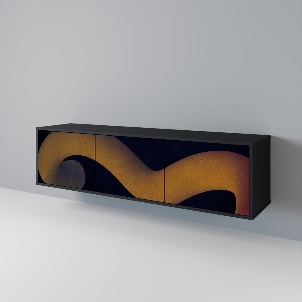 HOLLOW TIME TV-Lowboard mit 3 Türen in Schwarz