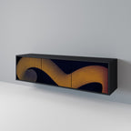 HOLLOW TIME TV-Lowboard mit 3 Türen in Schwarz