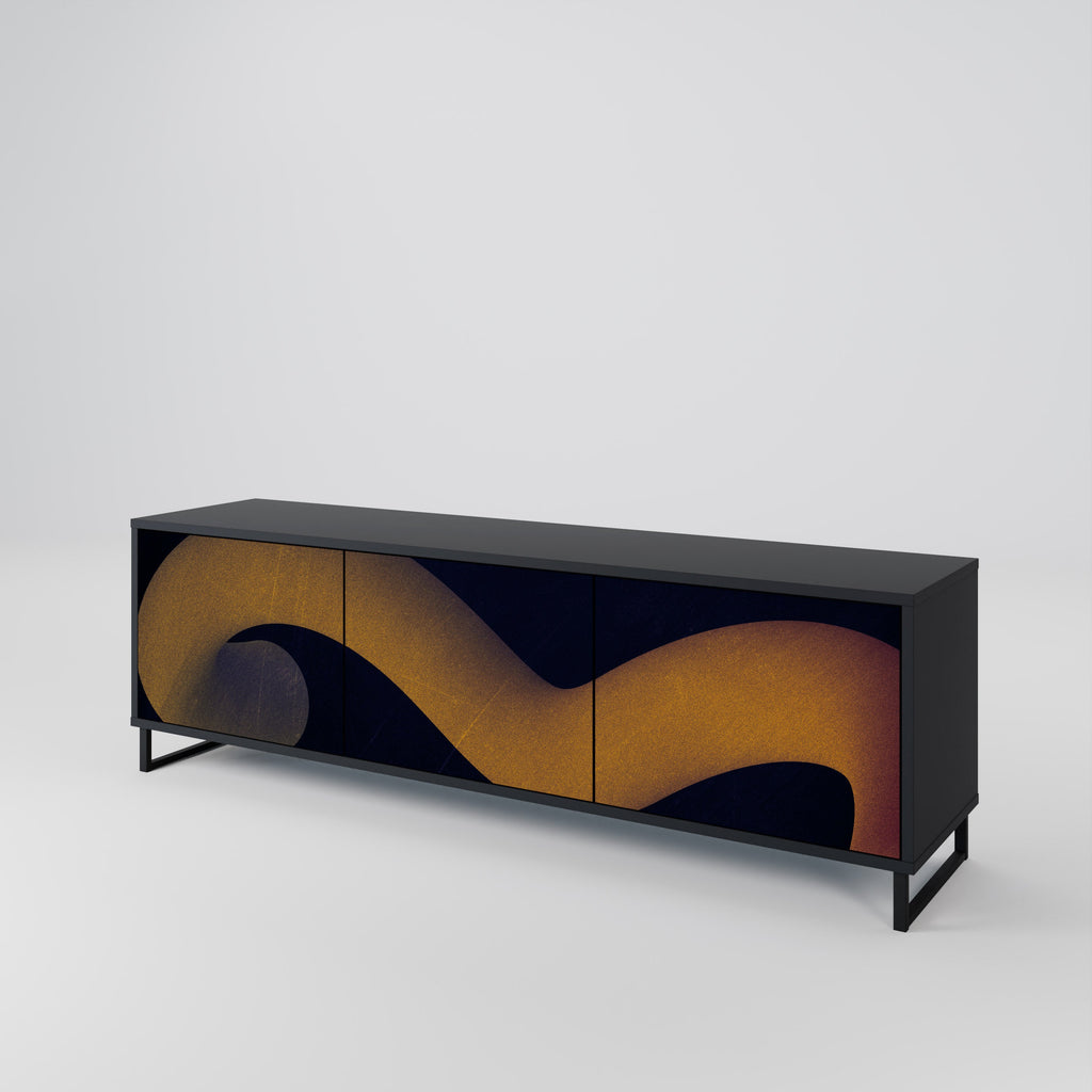 HOLLOW TIME TV-Lowboard mit 3 Türen in Schwarz