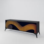 HOLLOW TIME TV-Lowboard mit 3 Türen in Schwarz