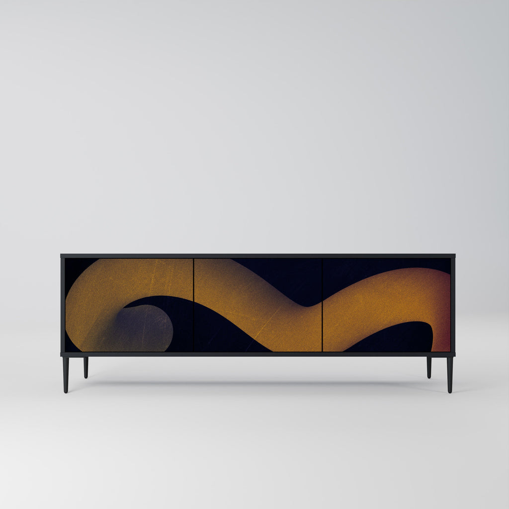 HOLLOW TIME TV-Lowboard mit 3 Türen in Schwarz