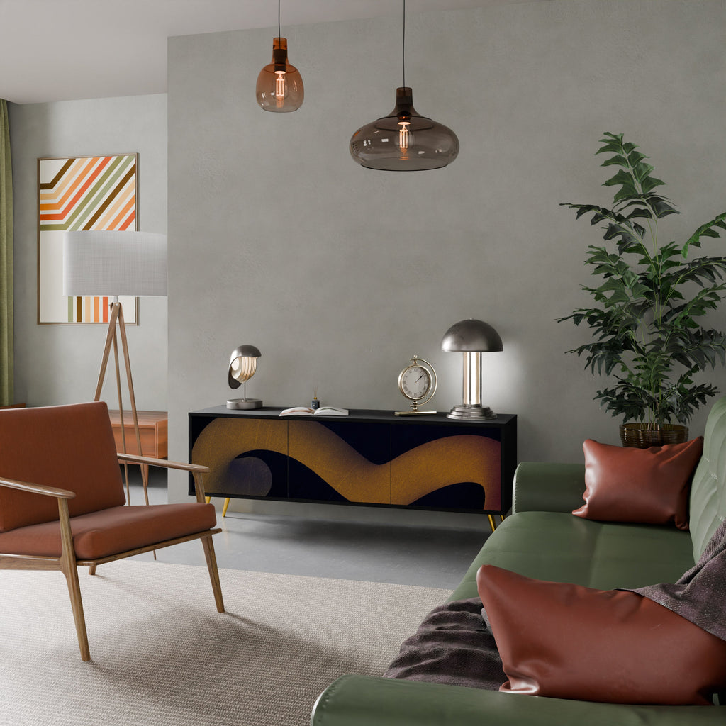 HOLLOW TIME TV-Lowboard mit 3 Türen in Schwarz