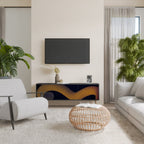 HOLLOW TIME TV-Lowboard mit 3 Türen in Schwarz