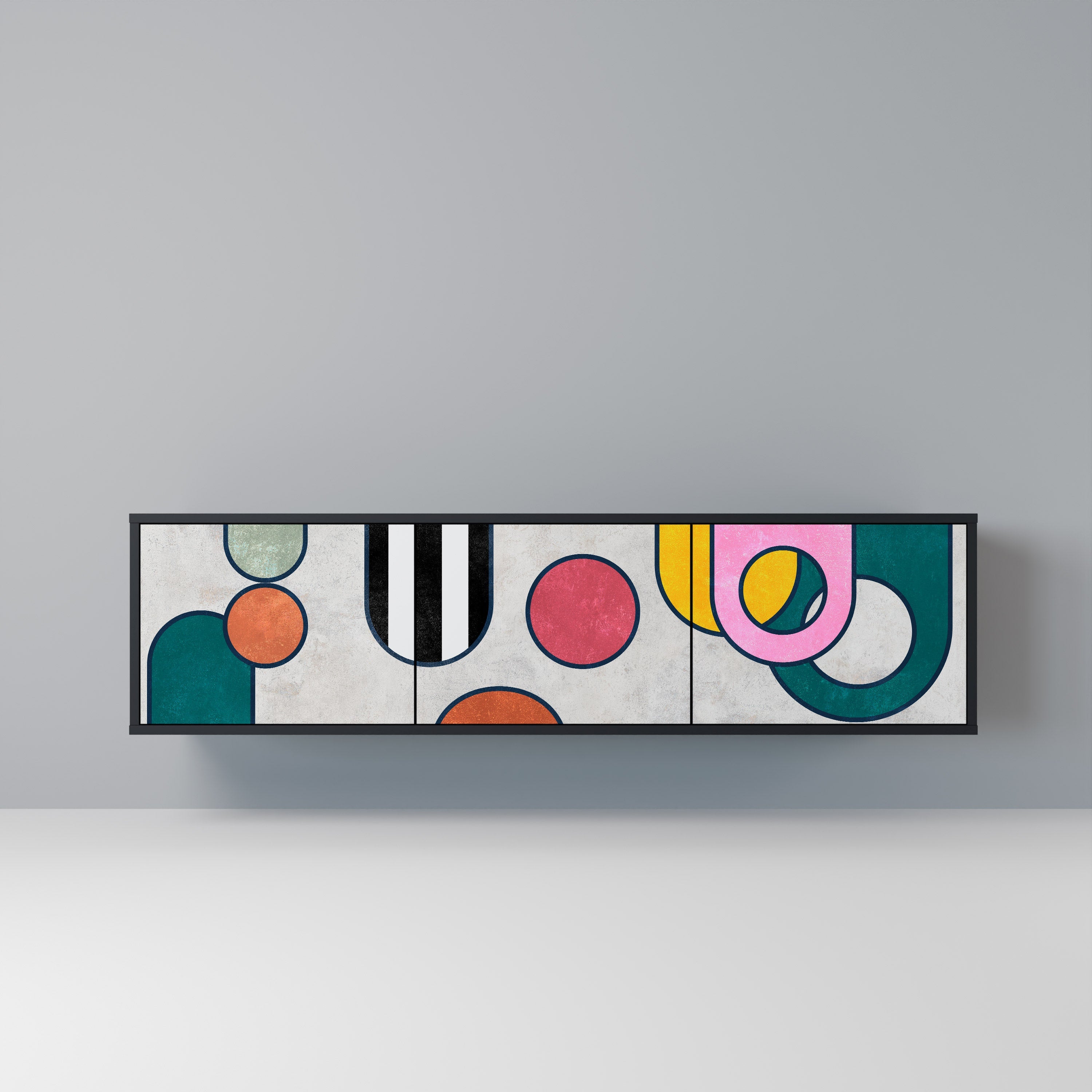 COOL STORY TV-Lowboard mit 3 Türen in Schwarz