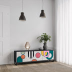 COOL STORY 3-Door TV Stand in Black Finish