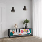 COOL STORY 3-Door TV Stand in Black Finish