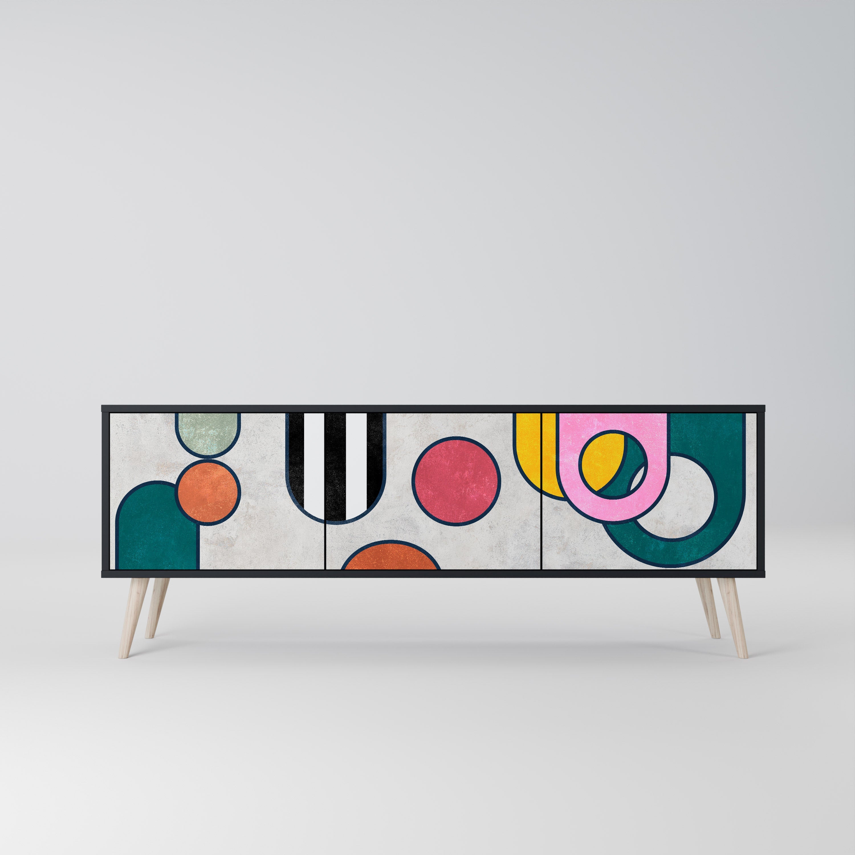 COOL STORY TV-Lowboard mit 3 Türen in Schwarz