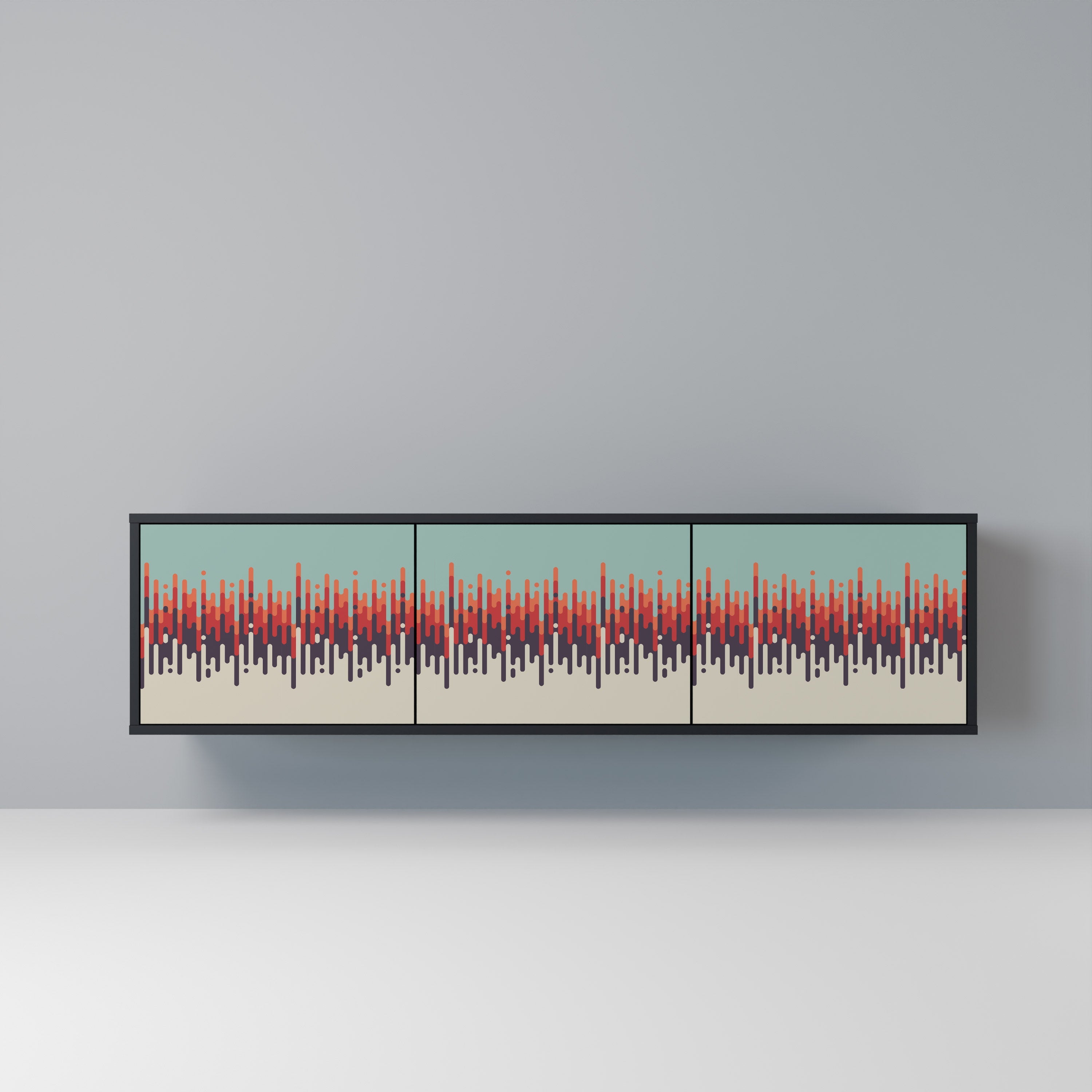 CHROMA CONTOURS TV-Lowboard mit 3 Türen in Schwarz