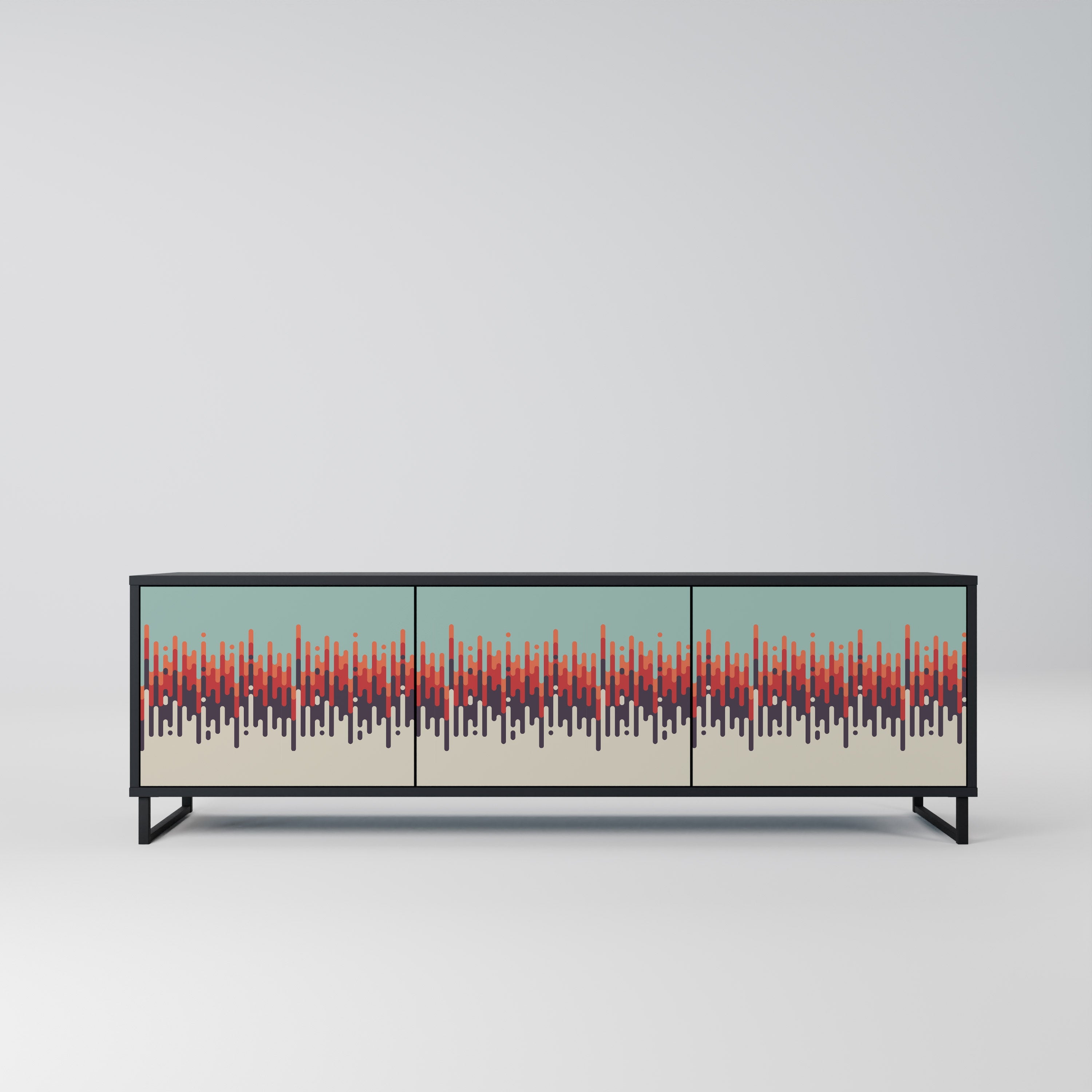 CHROMA CONTOURS TV-Lowboard mit 3 Türen in Schwarz