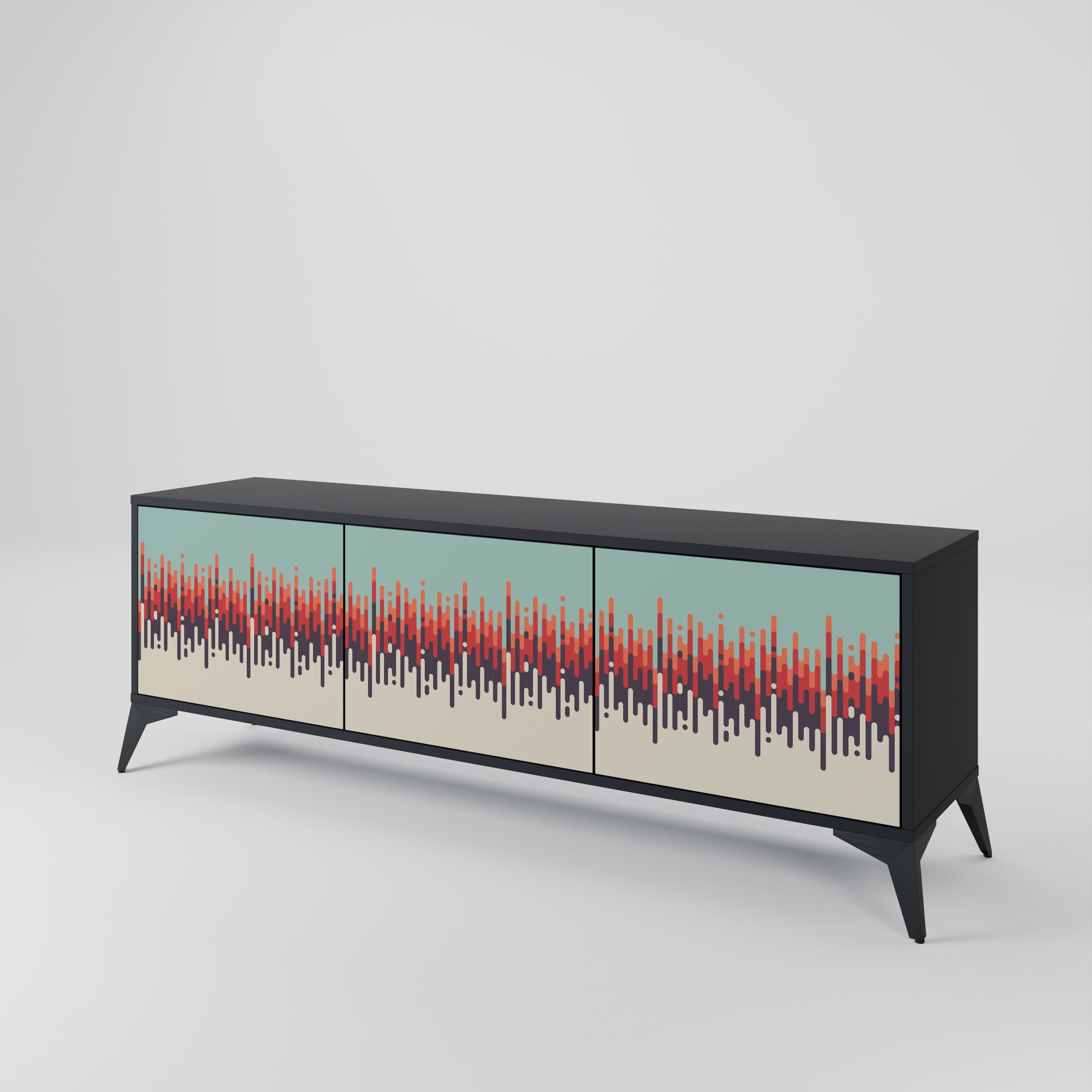 CHROMA CONTOURS TV-Lowboard mit 3 Türen in Schwarz