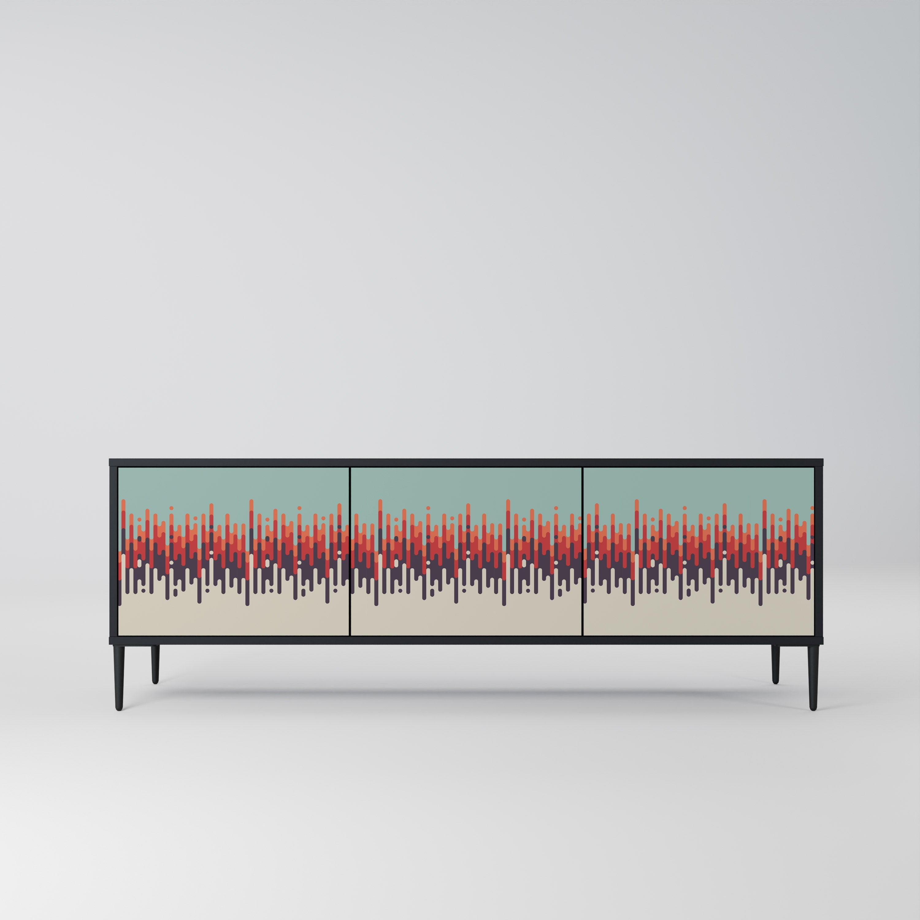 CHROMA CONTOURS TV-Lowboard mit 3 Türen in Schwarz