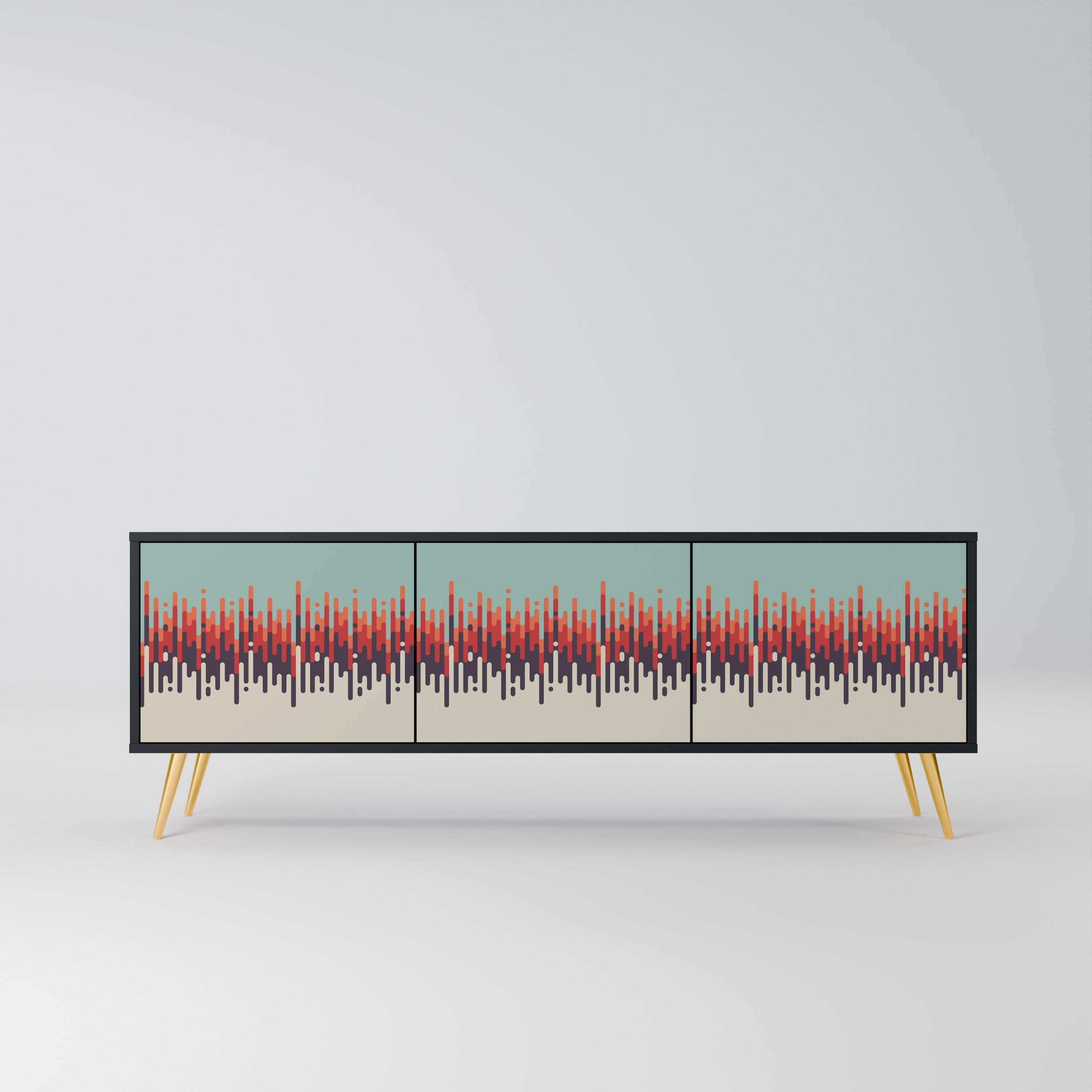 CHROMA CONTOURS TV-Lowboard mit 3 Türen in Schwarz