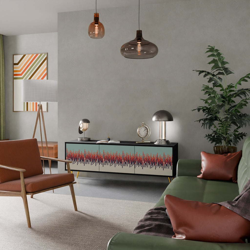 CHROMA CONTOURS TV-Lowboard mit 3 Türen in Schwarz