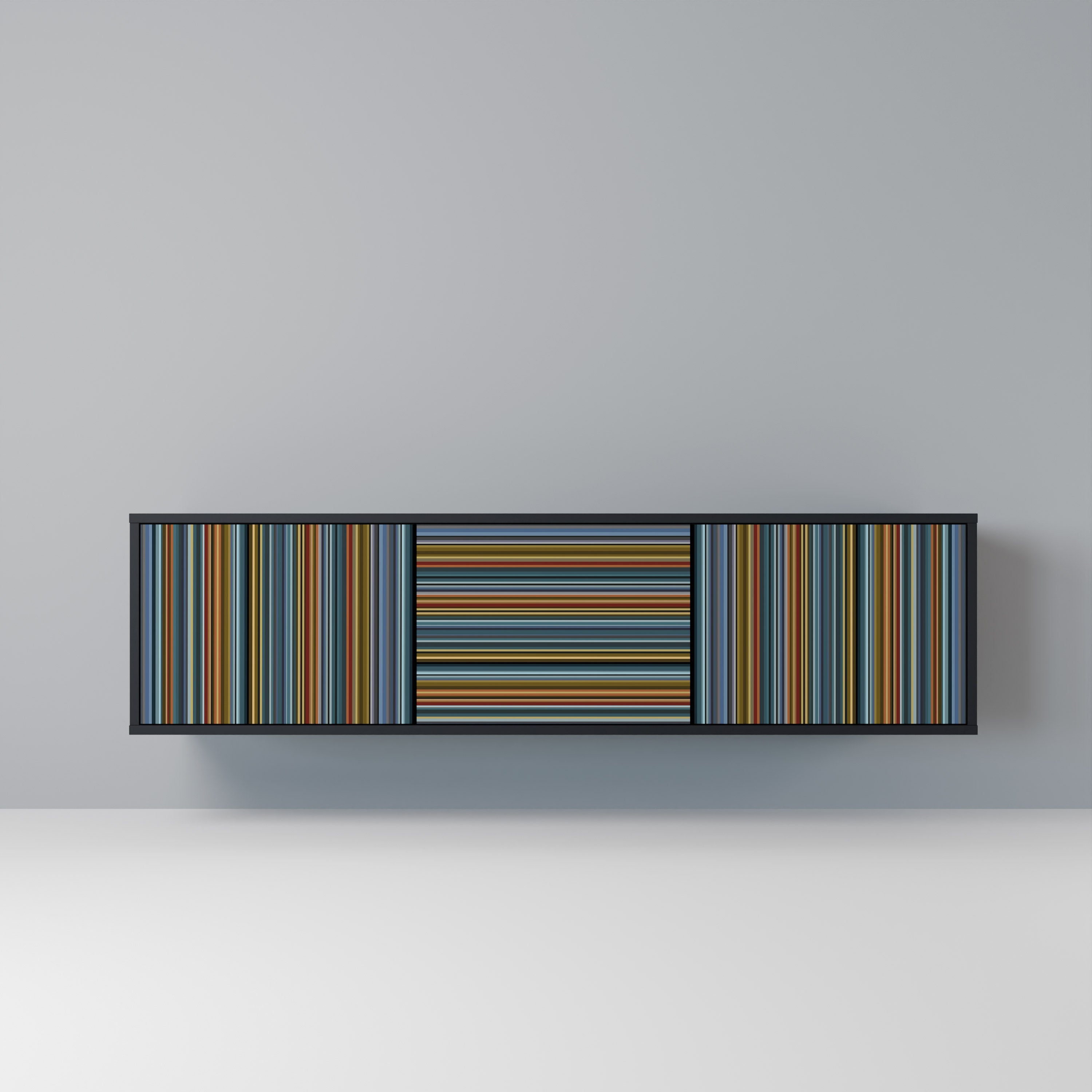 LINEOUT SPECTRUM TV-Lowboard mit 3 Türen in Schwarz