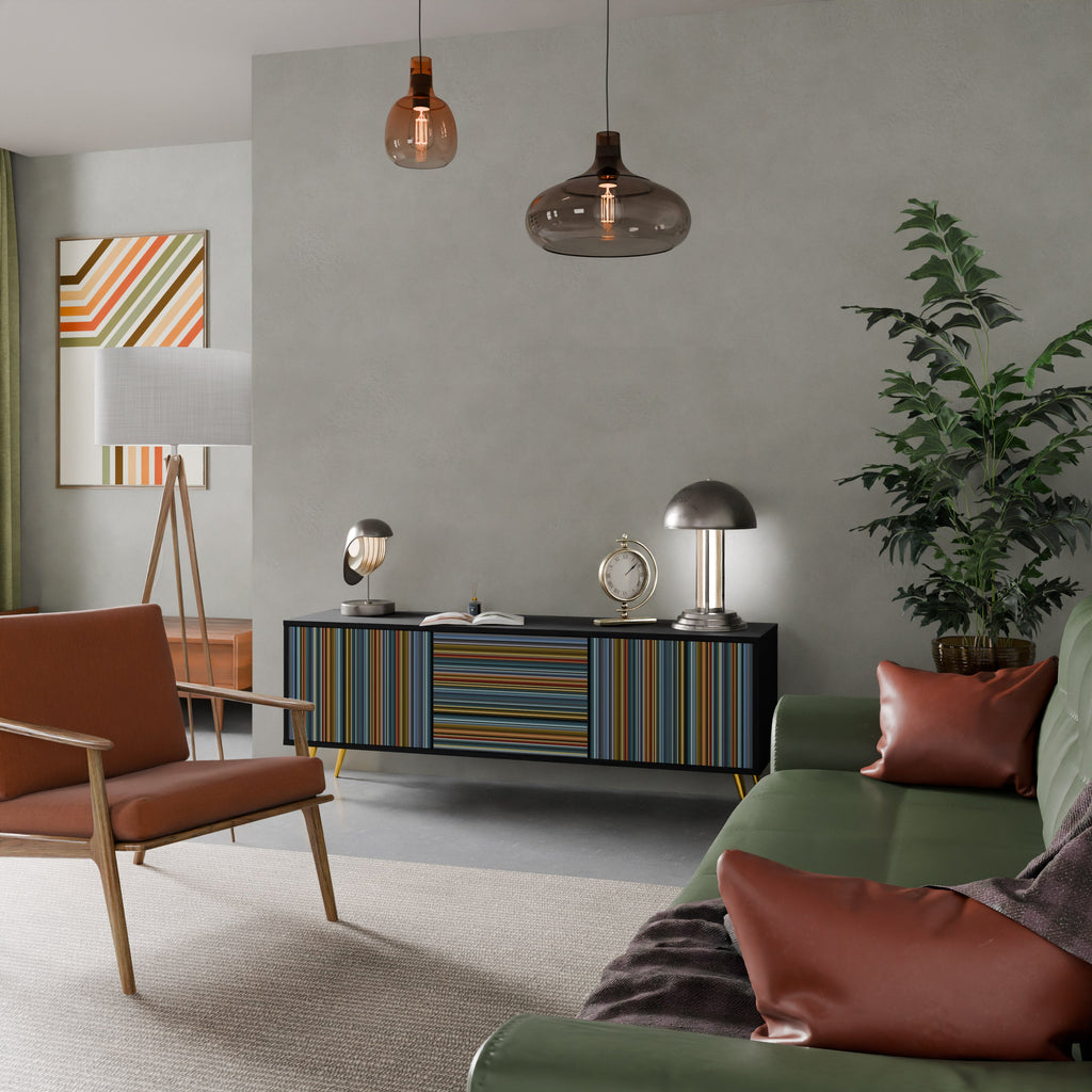 LINEOUT SPECTRUM TV-Lowboard mit 3 Türen in Schwarz