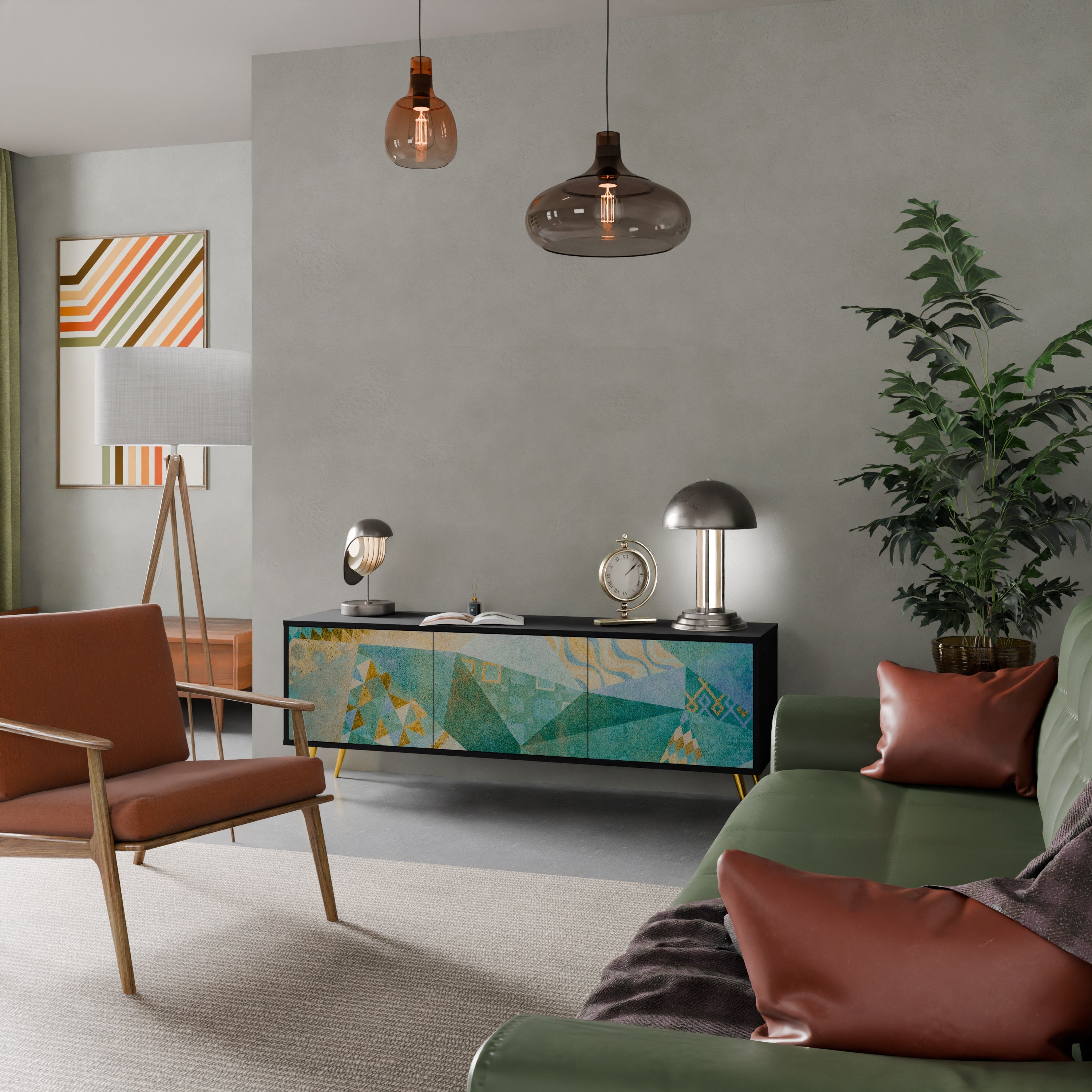 SPECTRUM SPLENDOR TV-Lowboard mit 3 Türen in Schwarz