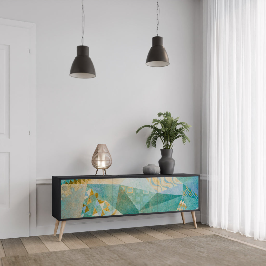 SPECTRUM SPLENDOR TV-Lowboard mit 3 Türen in Schwarz