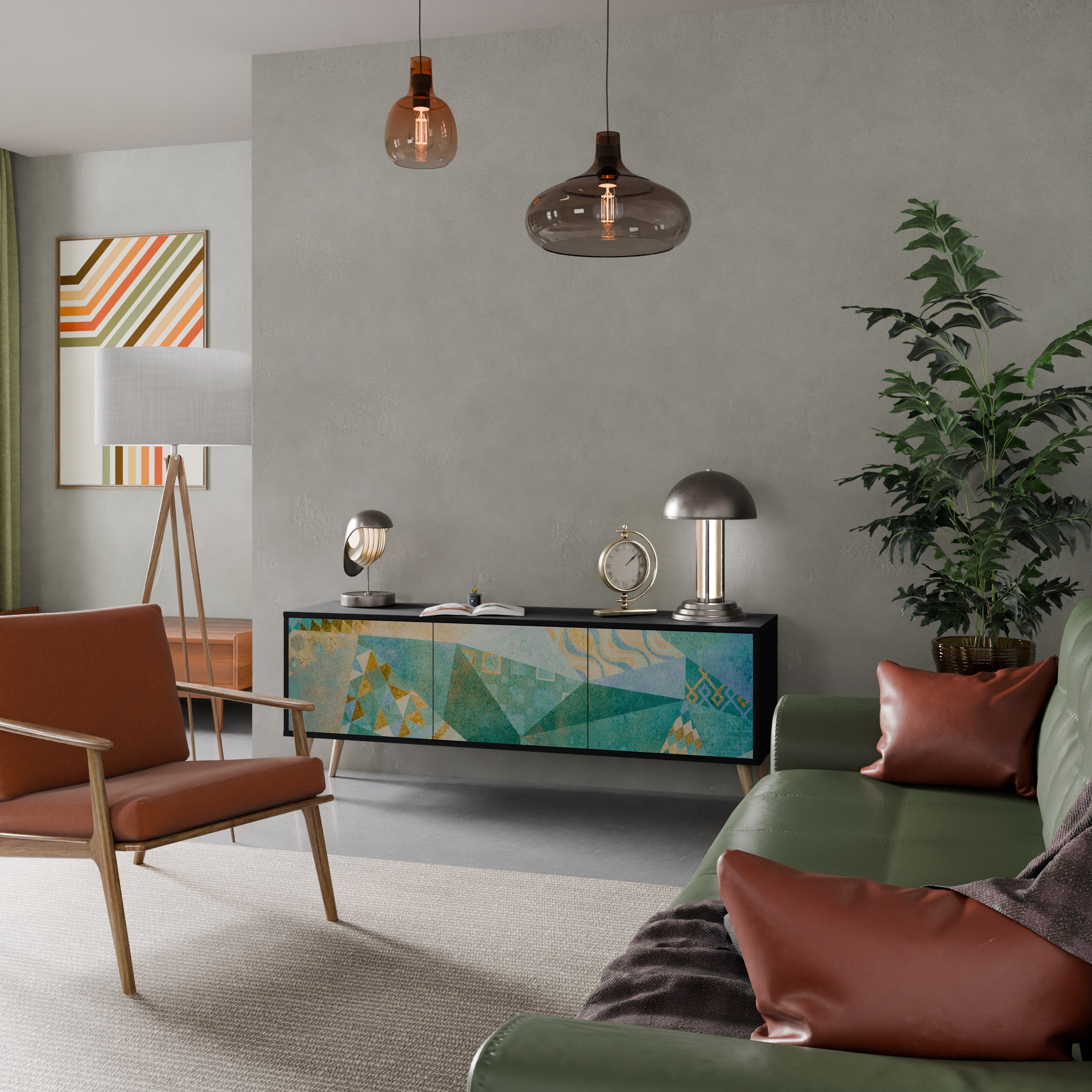 SPECTRUM SPLENDOR TV-Lowboard mit 3 Türen in Schwarz