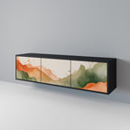 WATERCOLOUR PEAKS TV-Lowboard mit 3 Türen in Schwarz