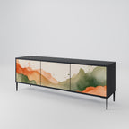 WATERCOLOUR PEAKS TV-Lowboard mit 3 Türen in Schwarz