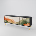 WATERCOLOUR PEAKS TV-Lowboard mit 3 Türen in Schwarz