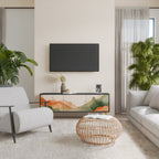 WATERCOLOUR PEAKS TV-Lowboard mit 3 Türen in Schwarz