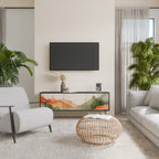 WATERCOLOUR PEAKS TV-Lowboard mit 3 Türen in Schwarz