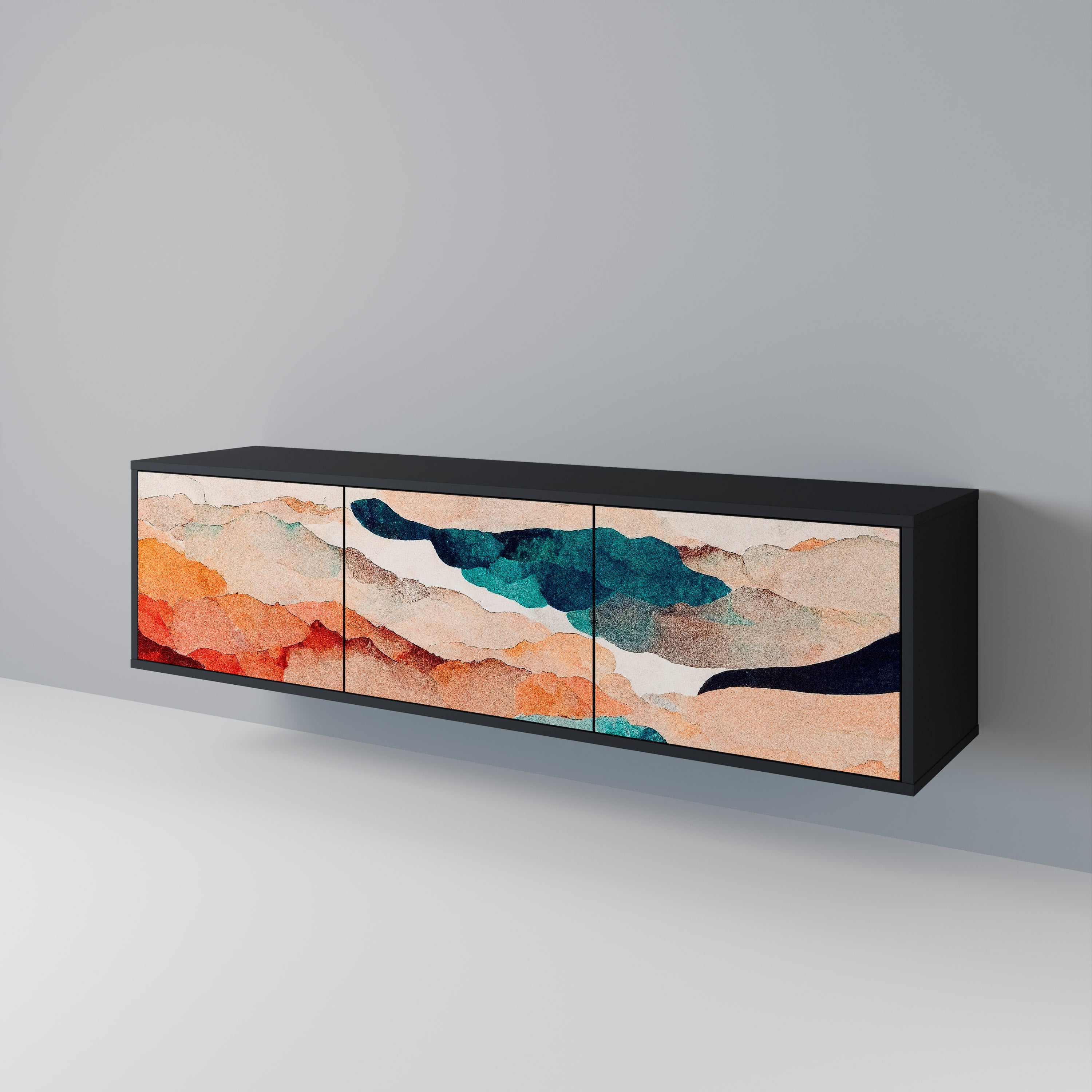 ABSTRACT LANDSCAPE 3-Door TV Cabinet