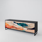 ABSTRACT LANDSCAPE TV-Lowboard mit 3 Türen in Schwarz
