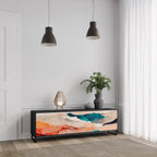 ABSTRACT LANDSCAPE TV-Lowboard mit 3 Türen in Schwarz