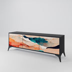 ABSTRACT LANDSCAPE TV-Lowboard mit 3 Türen in Schwarz