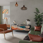 ABSTRACT LANDSCAPE TV-Lowboard mit 3 Türen in Schwarz