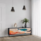 ABSTRACT LANDSCAPE TV-Lowboard mit 3 Türen in Schwarz