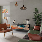 ABSTRACT LANDSCAPE TV-Lowboard mit 3 Türen in Schwarz