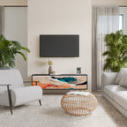 ABSTRACT LANDSCAPE TV-Lowboard mit 3 Türen in Schwarz