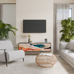 ABSTRACT LANDSCAPE TV-Lowboard mit 3 Türen in Schwarz