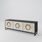 HEXAGONAL SHAPES TV-Lowboard mit 3 Türen in Schwarz
