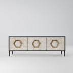 HEXAGONAL SHAPES TV-Lowboard mit 3 Türen in Schwarz